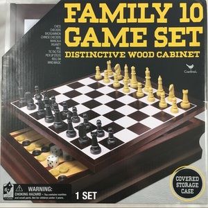 New Factory Seal 10 Game Board Game w/Wooden Case